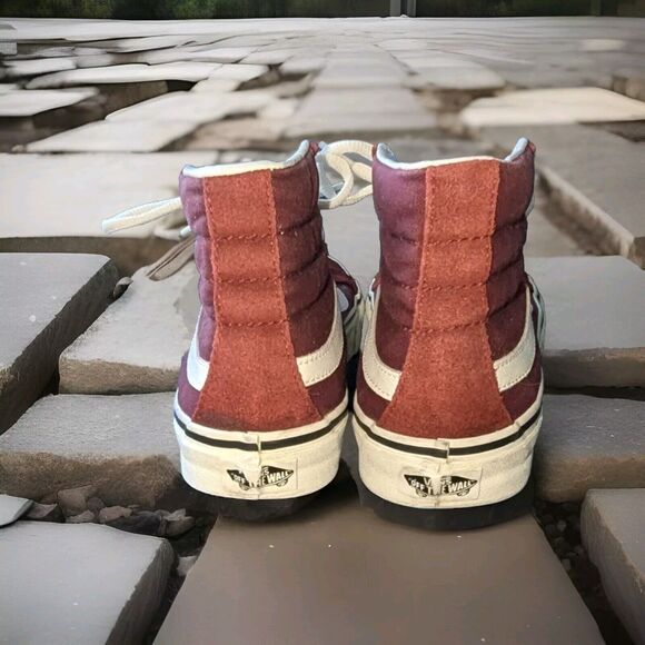 VANS Skate Burgundy Suede Canvas Mens Size 6.5 Womens Sz 8 - Picture 3 of 6